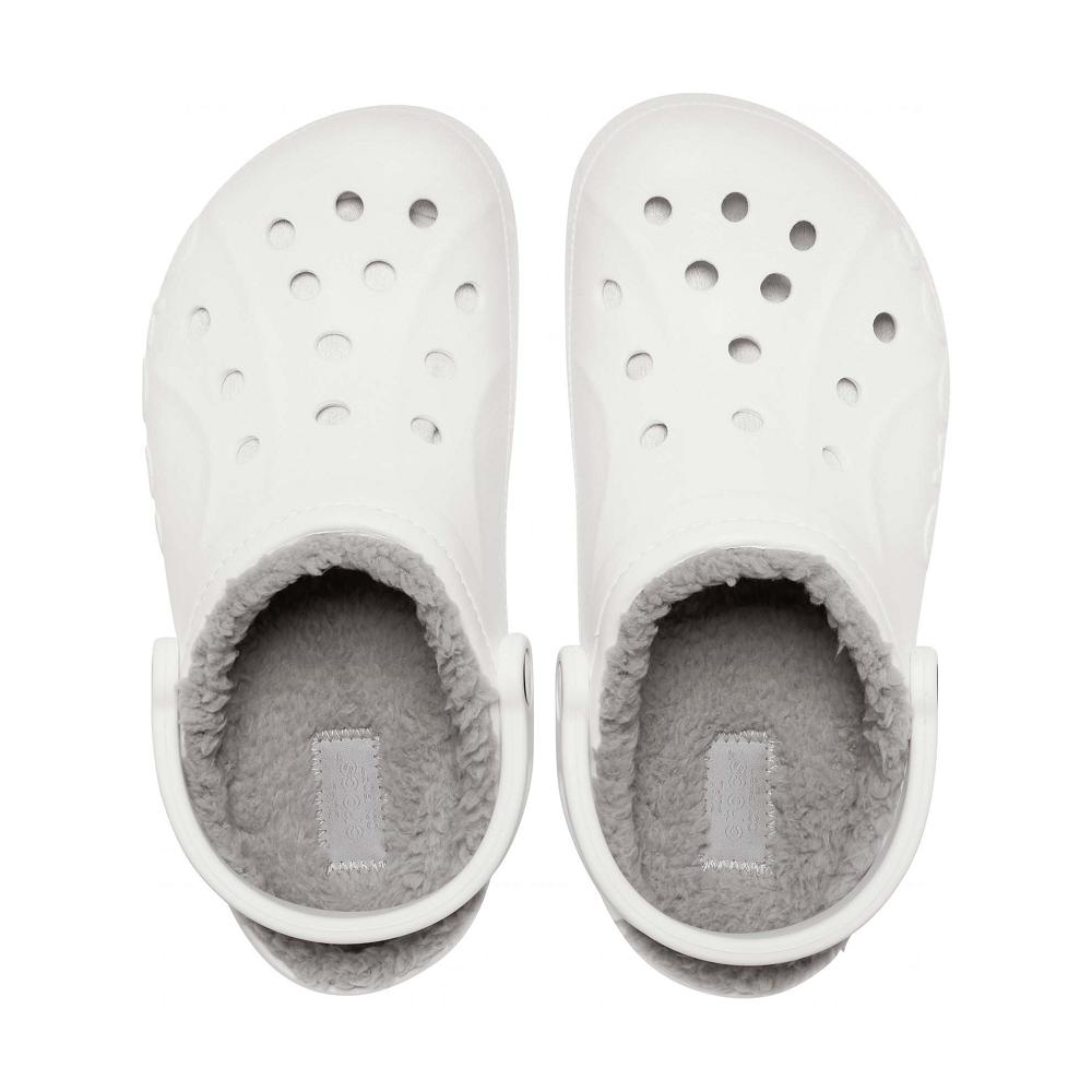 White Women's Crocs Baya Lined Clogs | NZ 0097LISH